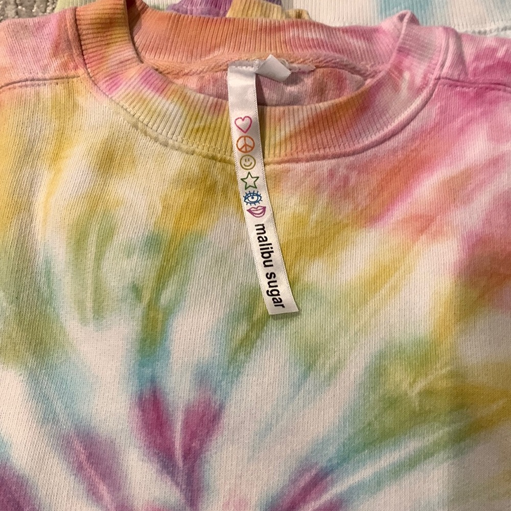 Malibu Sugar - Girls Large tie-dye crewneck sweatshirt